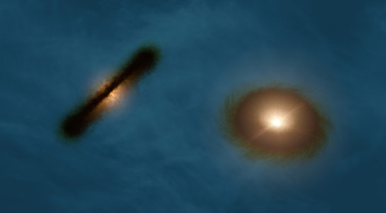 ALMA发现错位的行星在两颗年轻恒星周围形成了气体盘