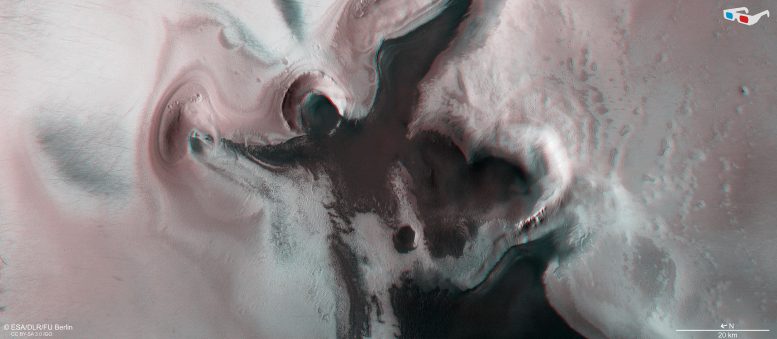 火星上的天使与心的3D视图