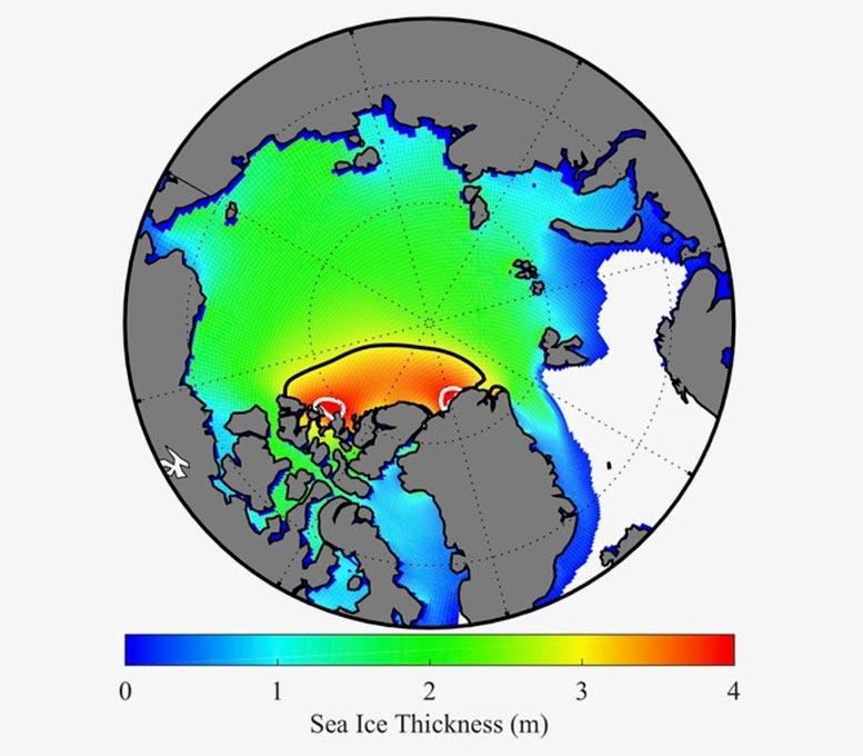 北极海洋年均平均海冰厚度