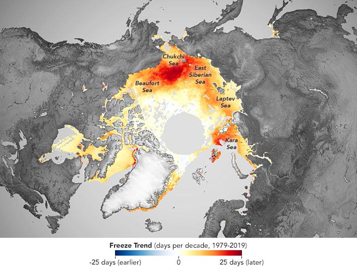 北极海冰冻结趋势注释