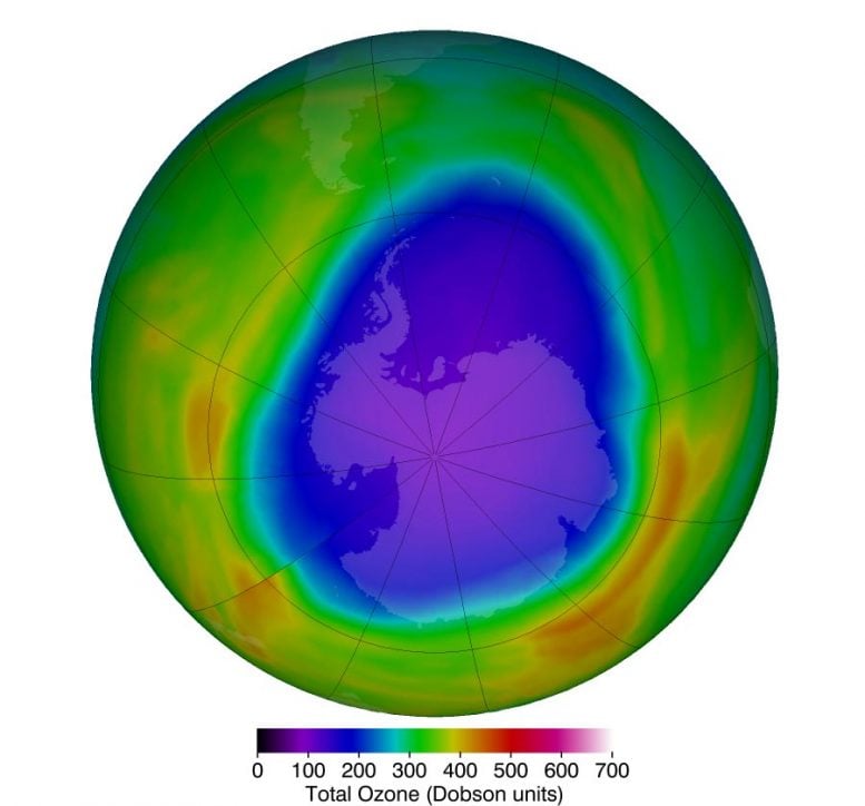 北极平流层臭氧2018年10月
