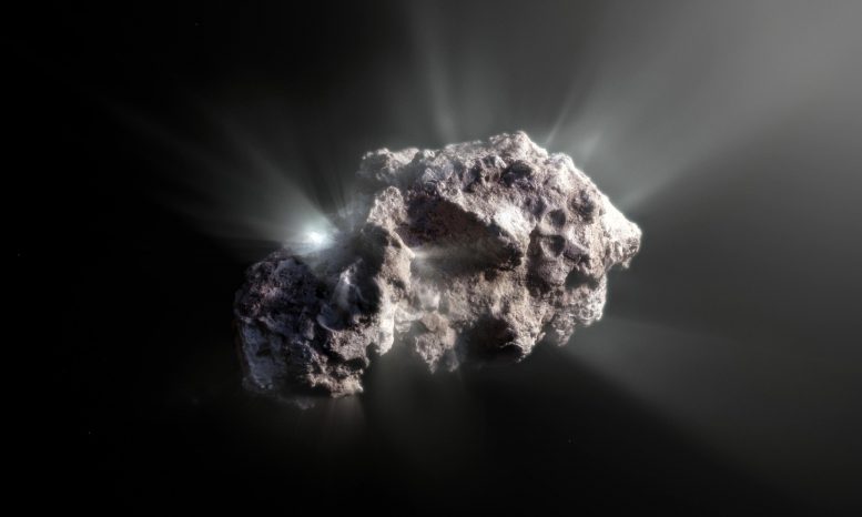 星际彗星2I/Borisov的艺术家印象表面