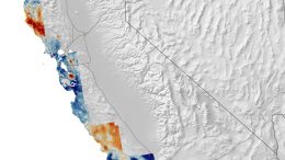 加州海岸垂直陆地移动率2007 - 2018