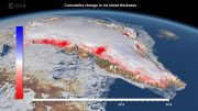 格陵兰冰表厚度变化1993至2019