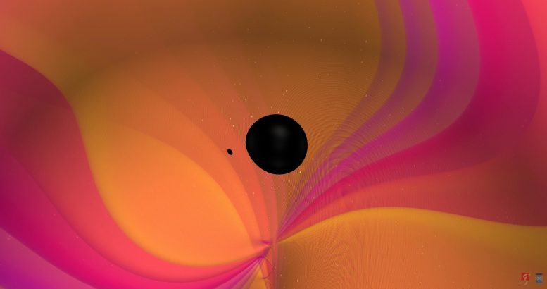 两个黑洞可视化的聚结
