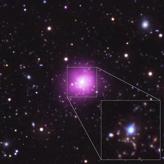 凤凰星团的合成图像与近距离紫外线和光学