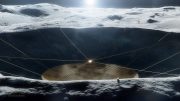 月球上一个陨石坑中的概念射电望远镜月球上一个陨石坑中的概念射电望远镜