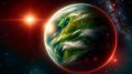地球像Exoplanet红星艺术概念