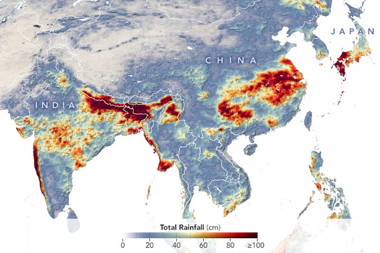 过多的季风雨洪水亚洲注释