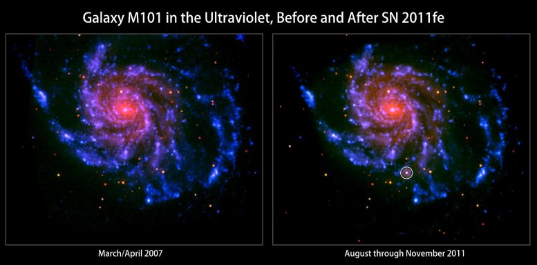 银河M101SN2011fe前后