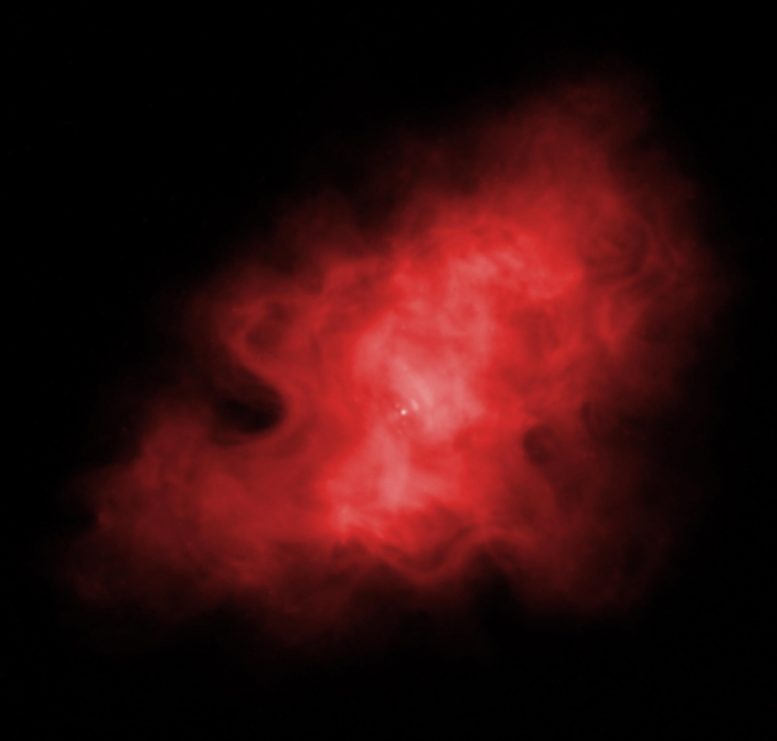 螃蟹星云的红外视图