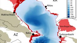 Caspian Sea表面改变的地方