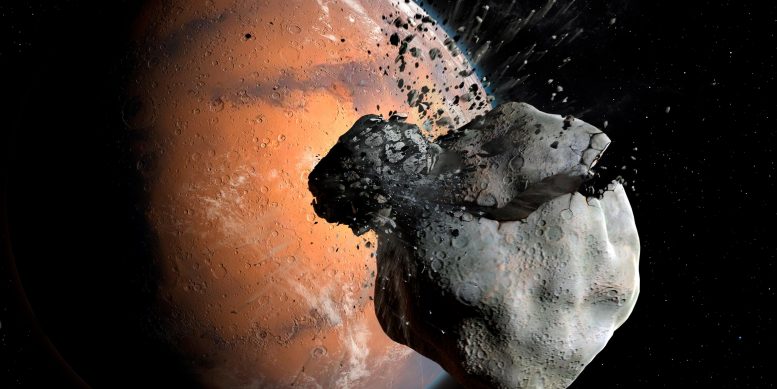 火星原始月亮小行星碰撞