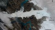 格陵兰岛西部雅各布港冰川的光学图像显示了大规模的崩解事件