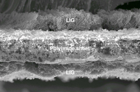 水稻科学家用激光诱导的石墨烯显示垂直微型电路管