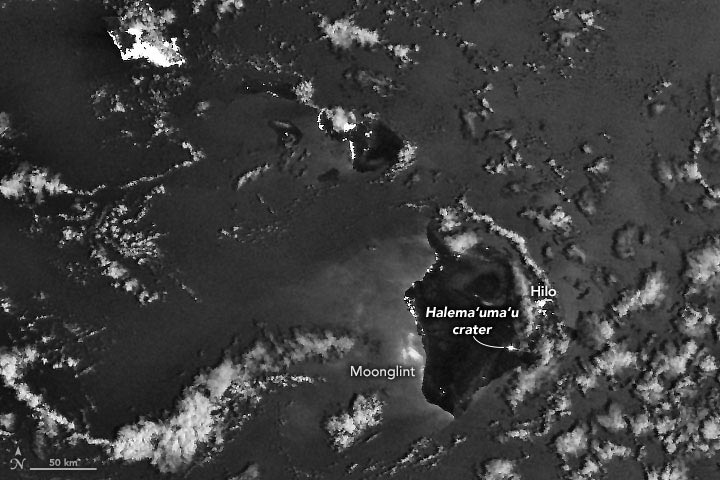 卫星图片夏威夷之夜2021年1月注释