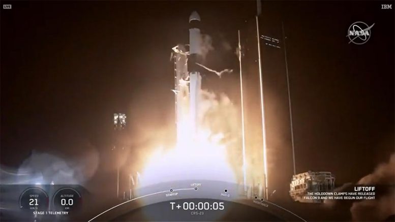 Spacex Falcon 9 Rocket推出货物龙宇宙飞船