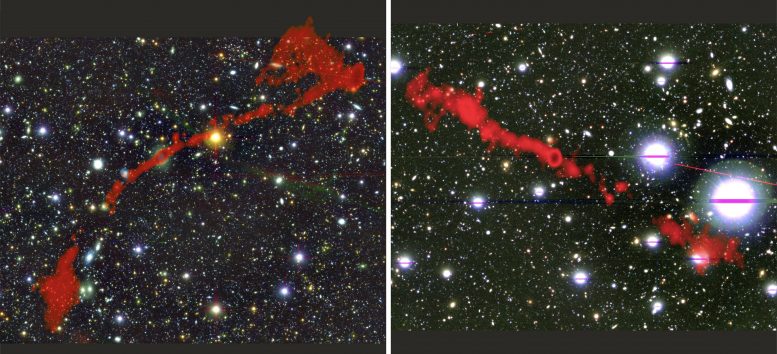 两个巨大的射电星系狐獴望远镜